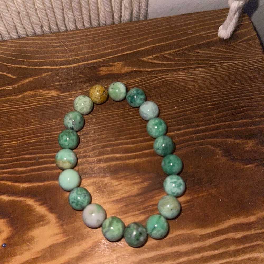 Beaded turquoise rock bracelet